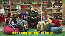 cecefredzilla:  dailydoseofhiddles:  Loki is so childish!!! (x)  actual three year-old loki   Haha so funny