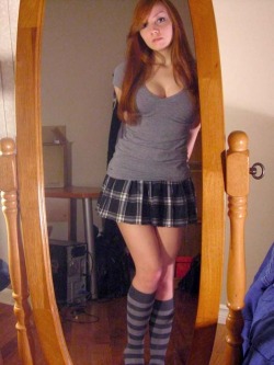 plaid skirts and striped socks XOXO ~ Follow me on Tumblr ~Selena Kitt~