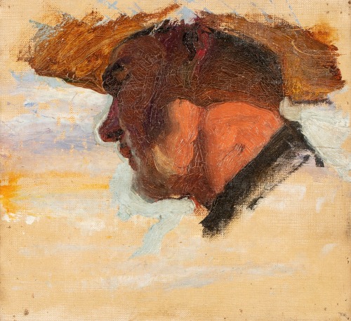 shear-in-spuh-rey-shuhn:  JOAQUIN SOROLLAHead of a Fisherman  Oil on Canvas22 x 24 cm