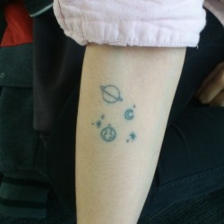 necrophelia:  galaxy stick n poke on Bella all done by me!!!! :) cute innit?? #sailormoon #galaxy #stickandpoke #tattoo #ink #homemadetattoo
