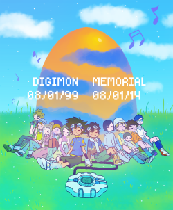 jsyka:  Happy Odaiba Memorial Day!! I hope everyone has a great summer! Have an adventure! And that new Digimon Adventure 2015 anime, right?! //screaming all day// So excited &gt;:D edit: Tumblr made it really small, you can see the larger version here.