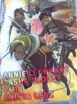 Preview of Annie, Sasha, Ymir, and Krista/Historia in new SnK official art!  Girl power~