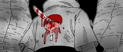 red-beet-soup:  My favourite panel is blade piercing Uchiha symbol on Sasuke`s shirt. Madara is killing last hope of Uchiha clan right here.