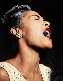 What a gorgeous colorized picture of rebel girl badass genius Billie Holiday&hellip;