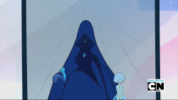 roachpatrol:   prospitianescapee:  * Blue Diamond and “her” Pearl have their gems on their chests and loose hair. * White Diamond’s gem is on her forehead and she has pointy-uppy hair. And a spear. * Pearl obviously prefers swords/close combat,