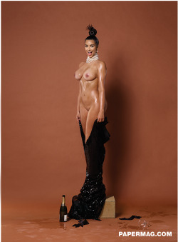 boobs4victory:  Kim Kardashian in Paper Magazine by  Jean-Paul Goude  also  Jean-Paul Goude’s original ”Champagne Incident&quot;  also Chelsea Handler’s re-butt-als on Instagram. 