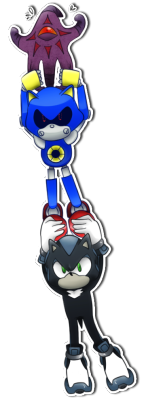 mirisart:  Team Agony Yeah, I’ve played Sonic Heroes and hm well I think this guys would be a cool team and so I draw them together.Doomy would be the fly-type, Metal Sonic the speed-type and Mephiles the power-type. 