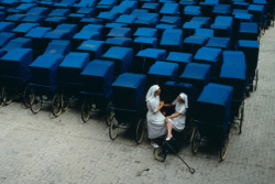 kreativekopf:Two nurses take a break. FRANCE. Lourdes. 1989.