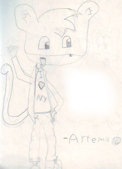 since I’m all nostalgic now, I thought maybe I’d show you one of the earliest drawings I have of Artie (drawn some time in 1999, most likely) along with one of my more recent drawings of Artie.