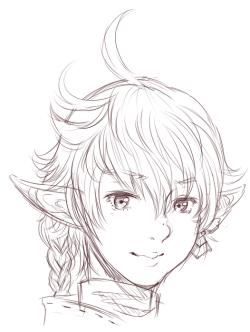 stuff&hellip; sketch of my shota husbando Alphinaud&hellip;   Shouldn&rsquo;t I be drawing SnK stuff or Dangan Ronpa since they ended this week?&hellip; OHWELL 