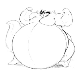 saintdraconis:  Some muscle inflation experiments ;3 
