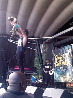 thegingerofsass:  So during the 7/9 Warped date at Virginia Beach Fronz brought out Blaise  after saying “I want you guys to meet someone who is very special to me&quot; And held Blaise up like in the Lion King. I saw him earlier during Memphis May