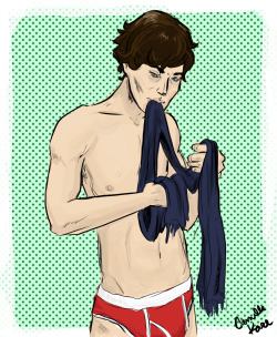 camillekaze:  Happy Red Pants Monday!!!  I missed you dearly, RPM I dunno, I just keep wanting to dress Sherlock in John’s clothes…also, scarf gag.  Because you know they would. 