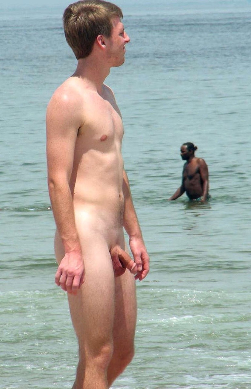 Naked men beach volleyball