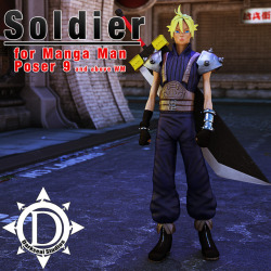Need a hero? Maybe he&rsquo;s just in it for the money&hellip; Never the less, he might be this worlds only hope! This stand alone figure is ready for Poser 9 and up! Get yours today!Soldier For Manga Manhttps://renderoti.ca/Soldier-For-Manga-Man