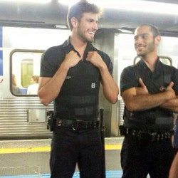 funkies:  angrybisexualcesium:  mydesires-br: Guilherme Leão he is from the brazilian subway security from the city of São Paulo and is also a model (&frac12;)  #FUCK THE POLICE   remember when i said i dont like brazilian guys i change my mind 