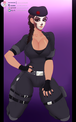 law-zilla:  Finished Caveira flatcolor commission from Rainbow Six Siege for SlickHi-Res   all the versions are up in Patreon!Versions include: -Facepaint/No facepaint-Traditional-Bikini-Lingerie-Nude  ❤  Support me on Patreon if you like my work !