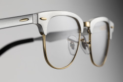 ray-ban:  The aluminum #Clubmaster in silver and gold.
