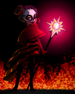 rykkiteddyart: “…And all Hell broke loose as the mysterious magic user appeared bearing the symbol of the Queen of Darkness herself. For a second even Toffee trembled at the authority this sorceress held. Calm, collect, and deadly were words that