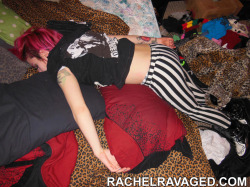 rachelgetsravaged:  Everyone loves a passed out whore don’t they? Rachel tends to pass out and get used quite often! Since a few people have asked, a great deal of the videos do involve  Rachel getting face fucked until puking, slapping, getting thrown