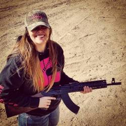 kelseykay271:  ❤💙 big toys make for fun days #ak #girlswithguns #girlswhoshoot  Oooo 😍😍 love ak&rsquo;s I want to add one to the collection