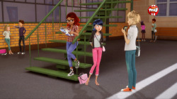 yamatoking:  Adrien:”Hi, Marinette, actually, I’m a big fan of Jagged Stone and I saw that you’ve created his new CD cover.Marinette:”Indeed, that’s crazy, right!?Adrien:”I would like to ask you, if I could get an autograph?Marinette:”Ok,