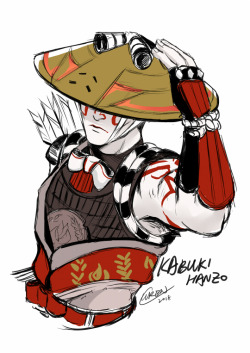winglyc:A really quick doodle. Kabuki!Hanzo: D