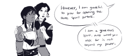 l-a-l-o-u:   Tale of Three Mothers - Part Two (Part One)  My current obsession has been to think of possible theories for a Korrasami kid, and this is the best one I’ve come up with so far. 