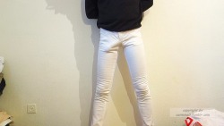 femboydl:  horny in sexy tight white jeans - more awesome pictures-&gt; http://femboydl.tumblr.com/archive 