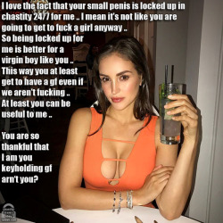   Thanks for the Jaclyn Swedberg Week!! Can you use this picture where she is humilliating her virgin boyfriend in chastity please?  