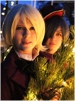 reapergrellsutcliff:  The Earls are preparing for the holidays. Alois Trancy (tegansebastian), and Ciel Phantomhive (geniusprogram). Photography and photo processing by Me. )) 
