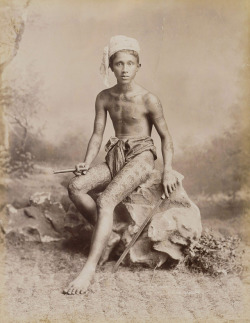 thenewloverofbeauty:Felice Beato (Italian 1832-1909) Tattooed Man, Burma  (1880s)