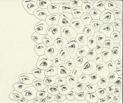animadvertistine:  If I get to work a little early and no one else is there yet, I draw eyes. 
