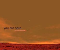 trencly:  mypride-hisprejudice:  snowblowerz:  theguff:  wickedlovelyperfectlyimperfect:  This is a picture from the Curiosity Rover on Mars showing Earth from the Perspective of Mars. You are literally looking at your home from the Perspective of another