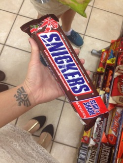 geekscoutcookies:  ashprincessmidna:  This snickers is huuuge!!! It’s just one big snickers! And the Reese’s is just two large cups! One cup is the size of my fucking hand lol   i need both of these.