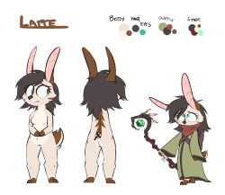 owleyes-art:I’ve been trying to work on a new OC for myself because I should probably have a happier OC than KaizyThus, meet Latte, a small rabbit druid or something, who always looks worried about stuffYeah I dunno, she’s cute I guess