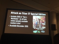 Live blogging: Besides reannouncing volume 17’s english release, the “Biggest Attack on Titan Announcement Ever” at NYCC is about an upcoming new SnK anthology by top western comic artists, managed by @kodanshacomics! The storylines are still in