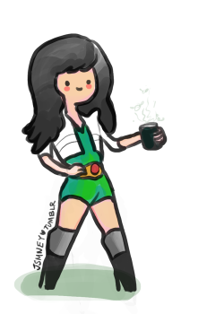 bravestwarriors:   Beth is drinking some fairy bee tea :)  Thanks jjjjasmine this is sooooooo cute! Beth looks so sassy and awesome! We want more! If you have more Bravest Warriors fan art, click here to submit it! -Kiki