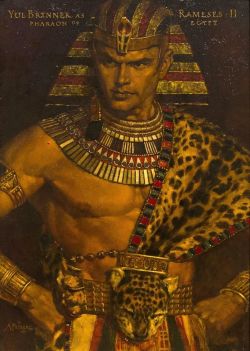 Yul Brynner as Ramses II Pharoah of Egypt,  Arnold Friberg