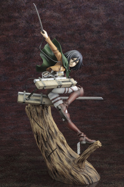  More looks at Kotobukiya's ARTFX J Mikasa, to be released in October 2014  The detail on the 3DMG is UNREAL, holy moly.