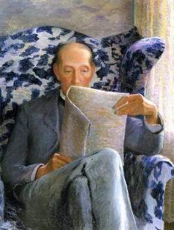 lilla-cabot-perry:  Thomas Sergeant Perry Reading a Newspaper, Lilla Cabot Perry