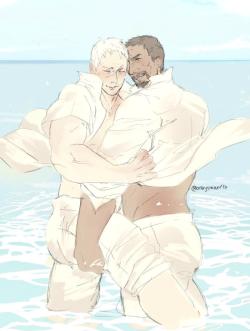 orenjimaru:  reaper76week day 4 - vacation/time offa dance in the shores a.k.a i’m too old to be dipped Gabe