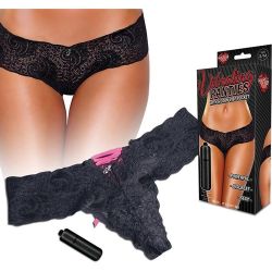 Lace-up panties with a powerful, discreet bullet! - Hidden vibe pocket - Takes 3x LR44 batteries (included) #discreet #vibratingpanties #pervhub #sex #sextoysonline