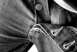 Open button fly jeans