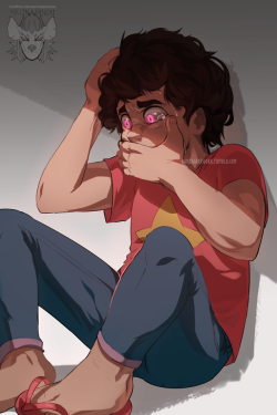 banzaiartwork: I saw the latest Steven Universe episodes and.. HOLY HECK. I really loved the concept of PD eye’s on Steven so I had to draw it! &lt;3  Art © MajinBanzai © Steven Universe  