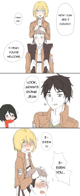 yuusart:  &ldquo;What…? Since Jean is a horse face…&rdquo; Eren you innocent dork~