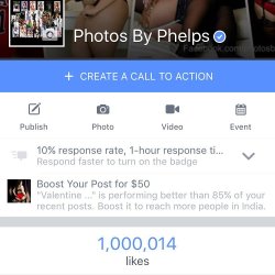 OMG. It happen!! One Million followers on my fanpage!!!! This is crazy and to think in June 2015 I only had 75,000 fans!!!  The growth has been crazy and the messages from fans all over the world is even more insane. From people wanting me to work with