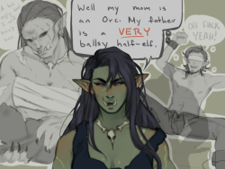 shadowrunrp:  Since people keep asking about Vamii’ra’s parents. And yes, he is a bard and a renowned monster fucker.