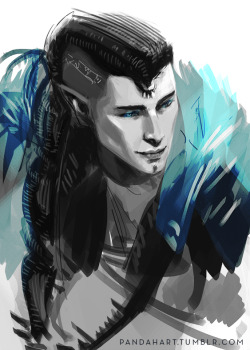 pandahart:  I’ve been meaning to jump on the Solas with dreadlocks bandwagon for agesssss (based on his awesome concept art), but I haven’t found the time *shakes fist at Christmas cheer* so here is a quickie to satiate me. I imagined him as a younger