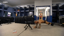 Hmm John Cena walking out of Randy's Locker room?! May for a Pre-match warm up? ;) 